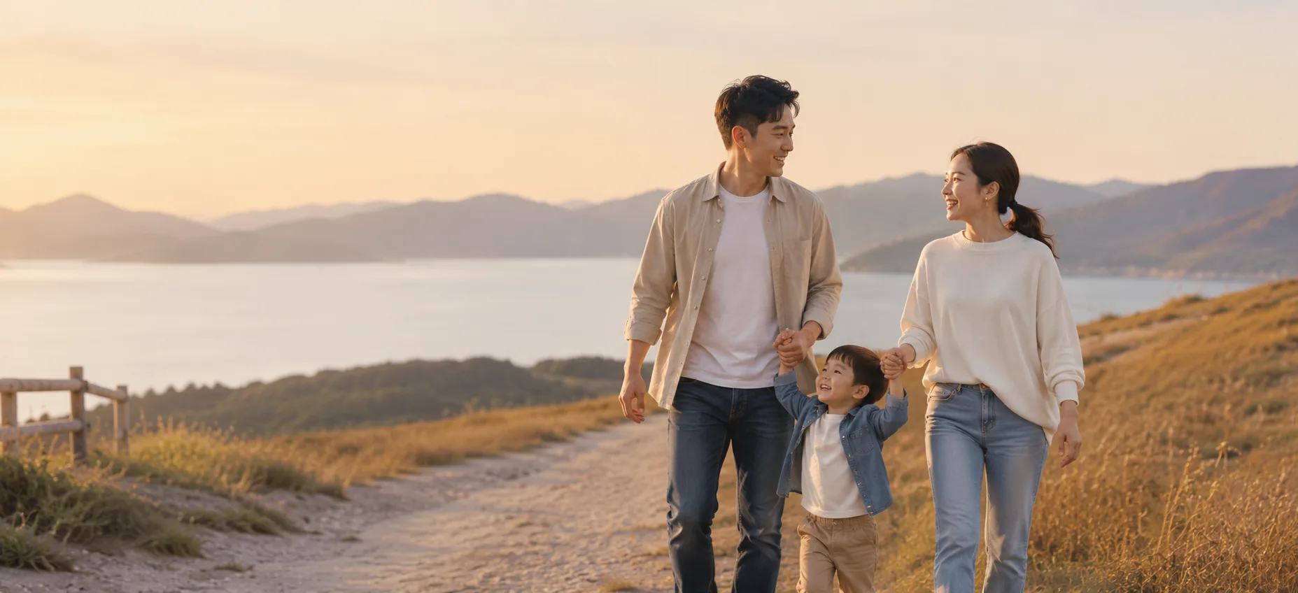 Background image of a family reviewing life insurance and living benefits